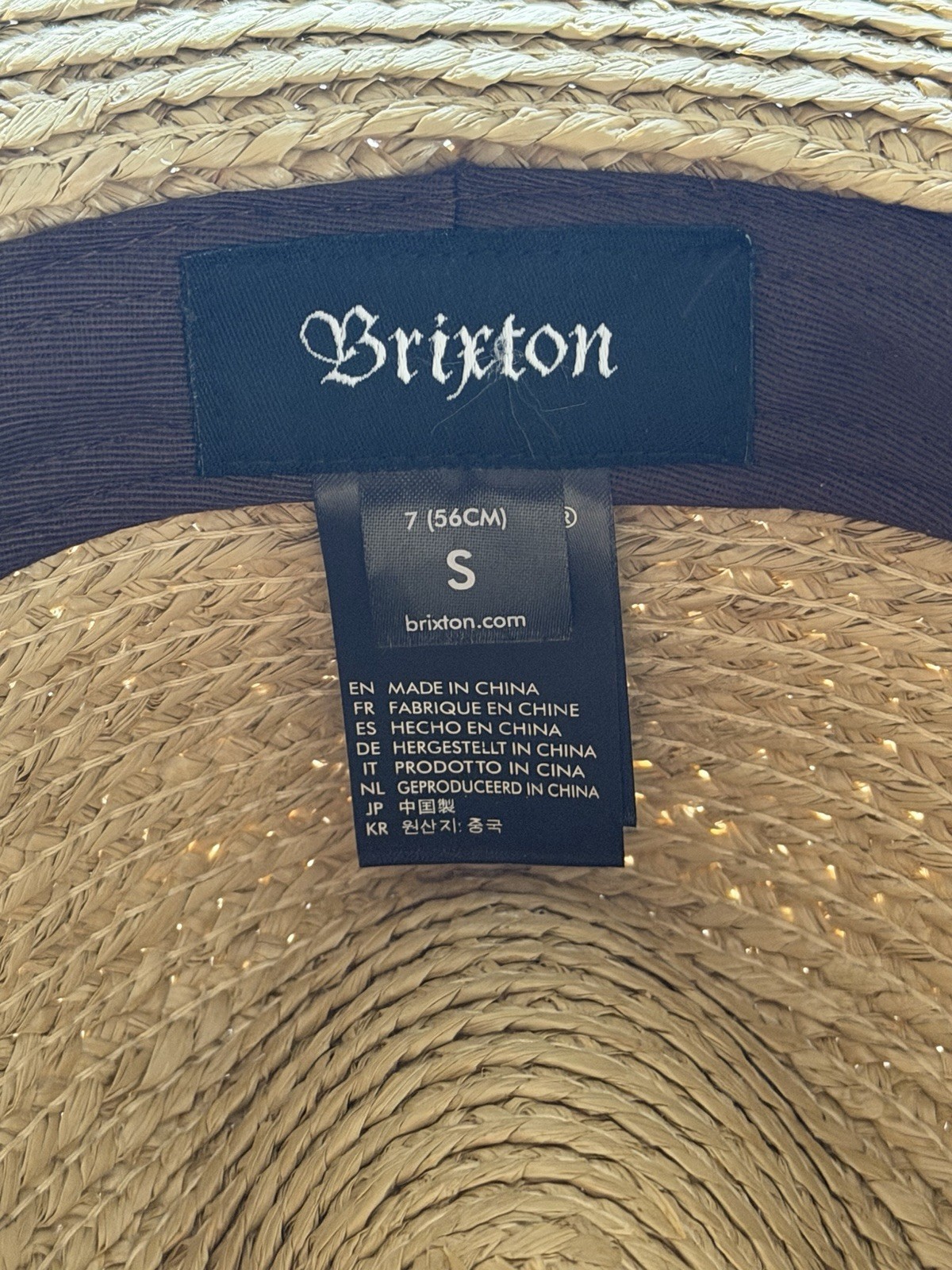Brixton Straw Fedora Hat Natural Braided Leather Band Panama Womens Mens Size S
