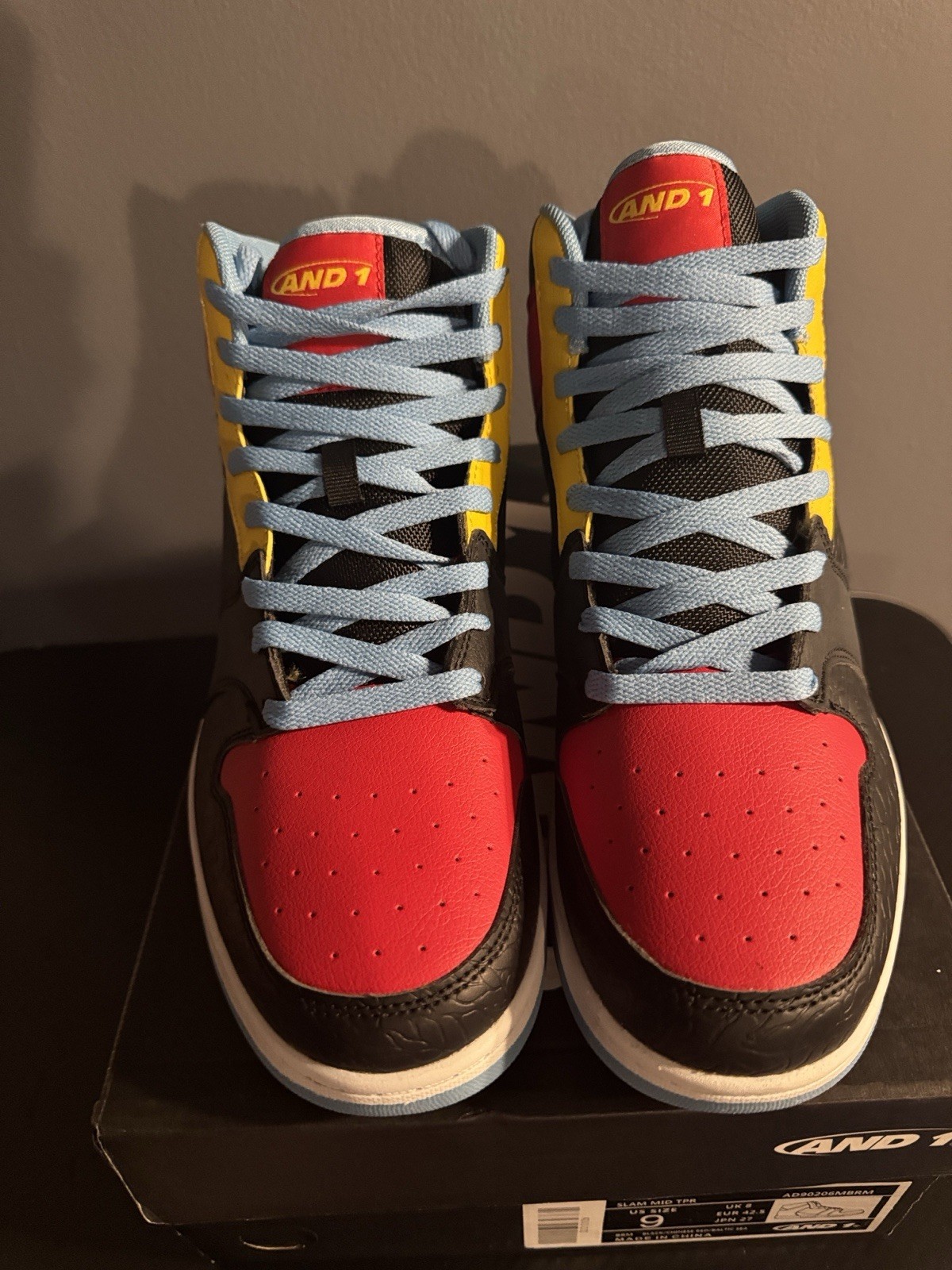 AND1 Slam Mid TPR Men’s Mid Top Lace-Up Sneakers Multicolor Colorblock