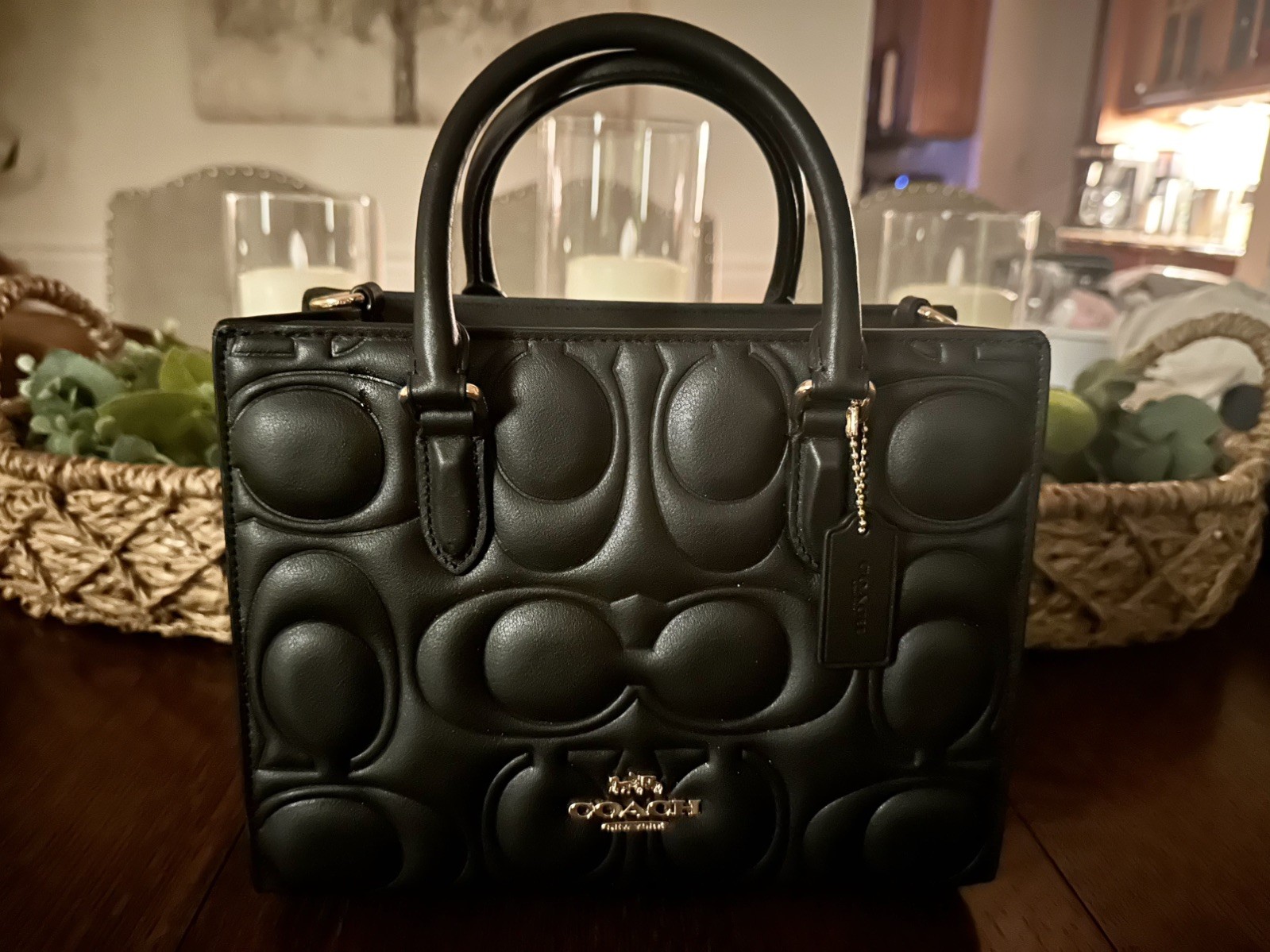 Coach Maggie Small Tote Bag In Signature Leather in Black NWOT – CY670