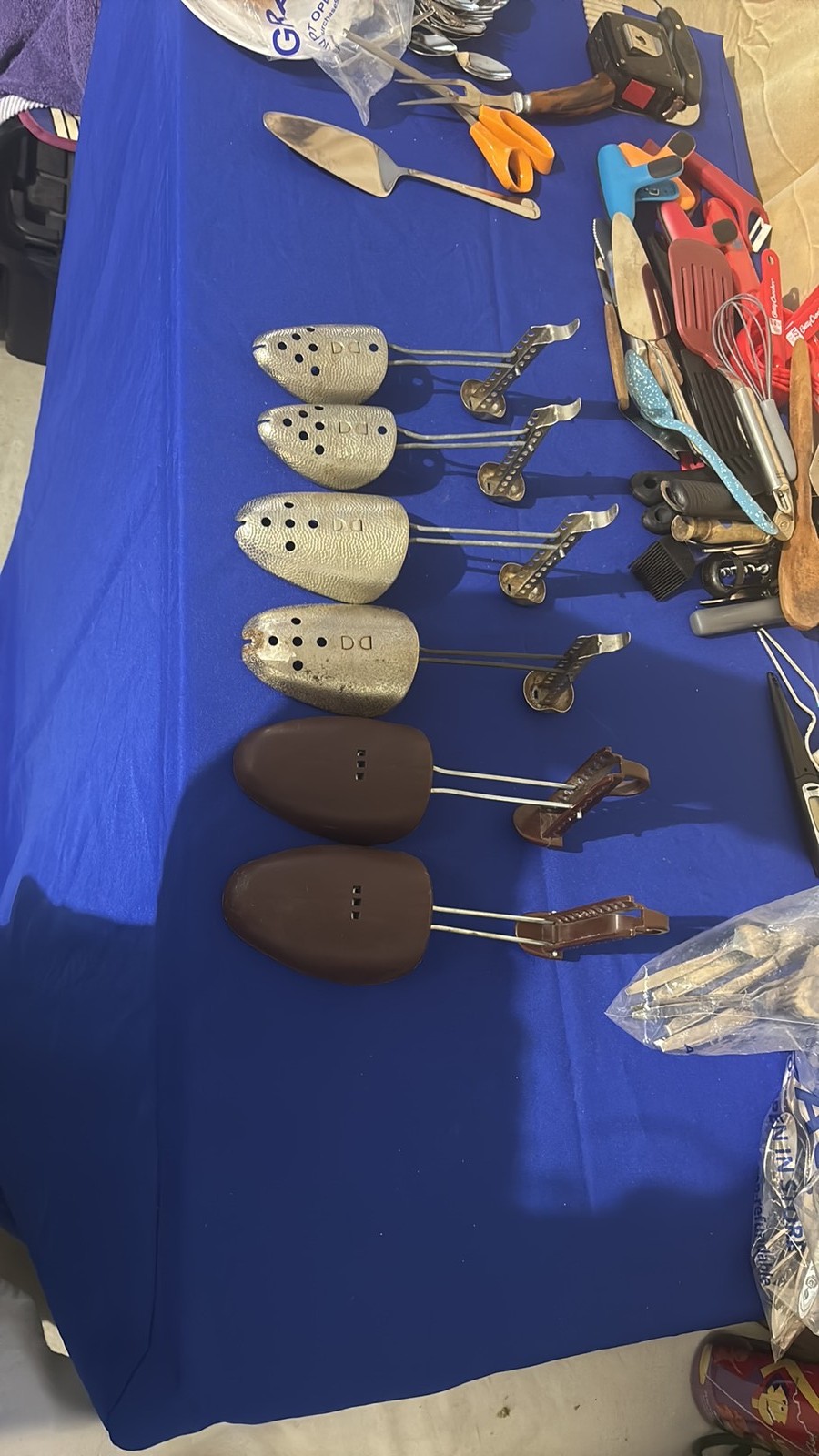Vintage Adjustable Aluminum and Plastic Shoe Trees Collection – 3 Pairs