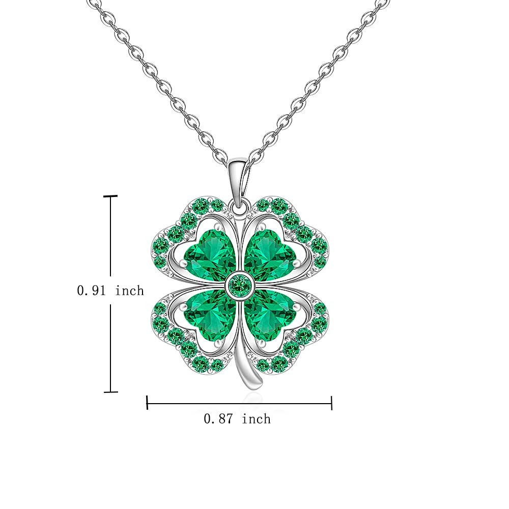 Talonior Shamrock Necklace St Patricks Day 0.86×0.9 inch, Green