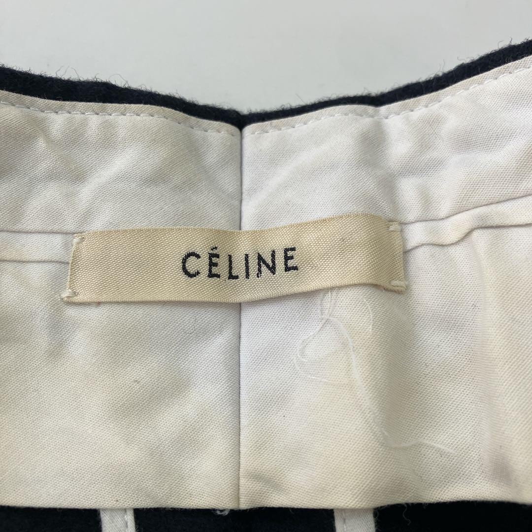 CELINE Wide Leg Trousers Navy Phoebe Philo Center Press Pants Good Condition M