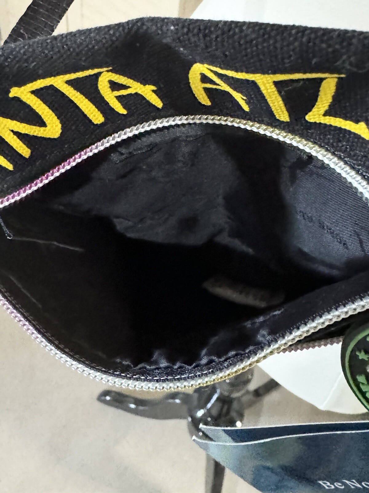 Robin Ruth Atlanta Crossbody Bag Black with Yellow Green Blue Letters NWT