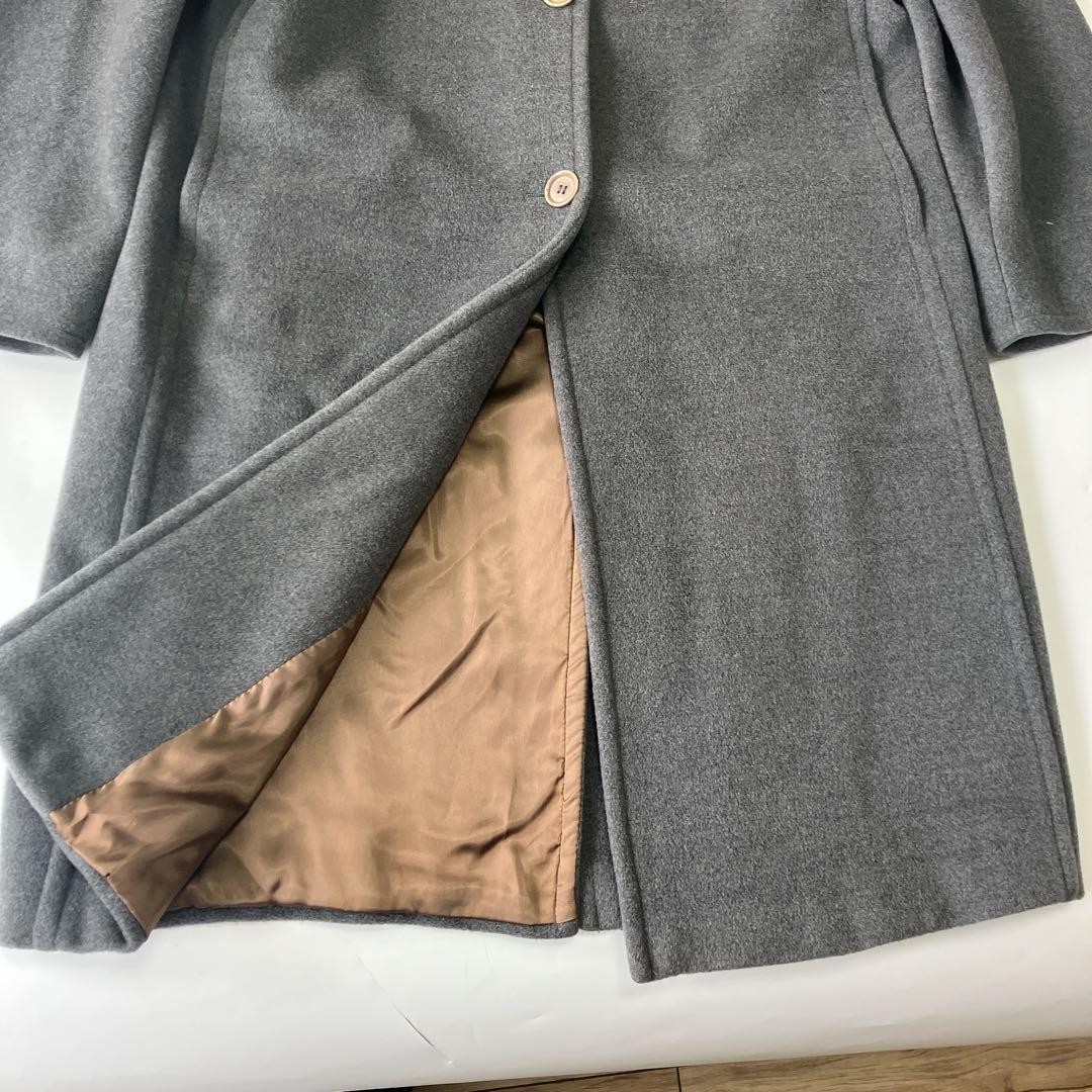 Max Mara White Tag Virgin Wool Long Coat Dark Gray Size 40 L Italy Authentic