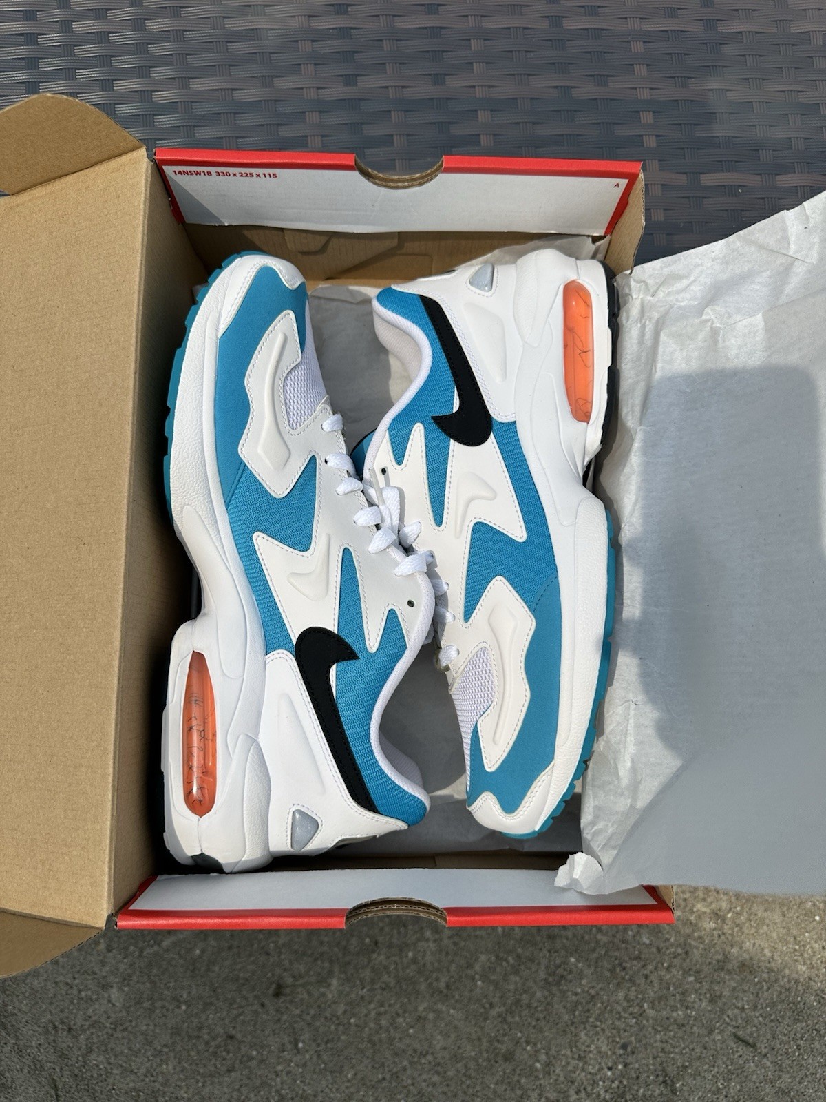 Nike Air Max2 Light OG Blue Lagoon White/Black/Blue AO1741-100 2019