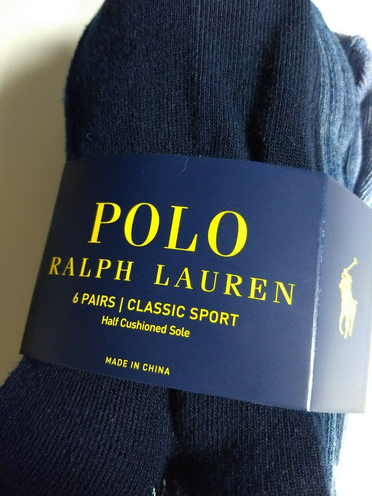 Polo Ralph Lauren 6-pair classic sport socks 6pk low cut socks White Black Navy