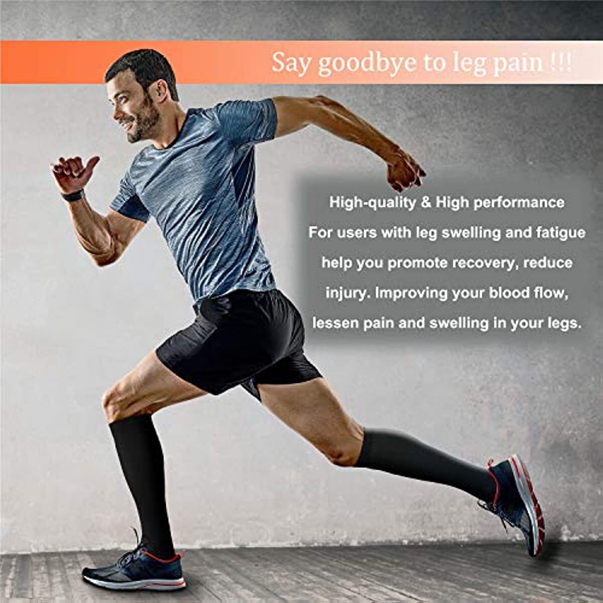3 Pairs Compression Socks Pain Relief Calf Leg Foot Support Stocking Men&Women
