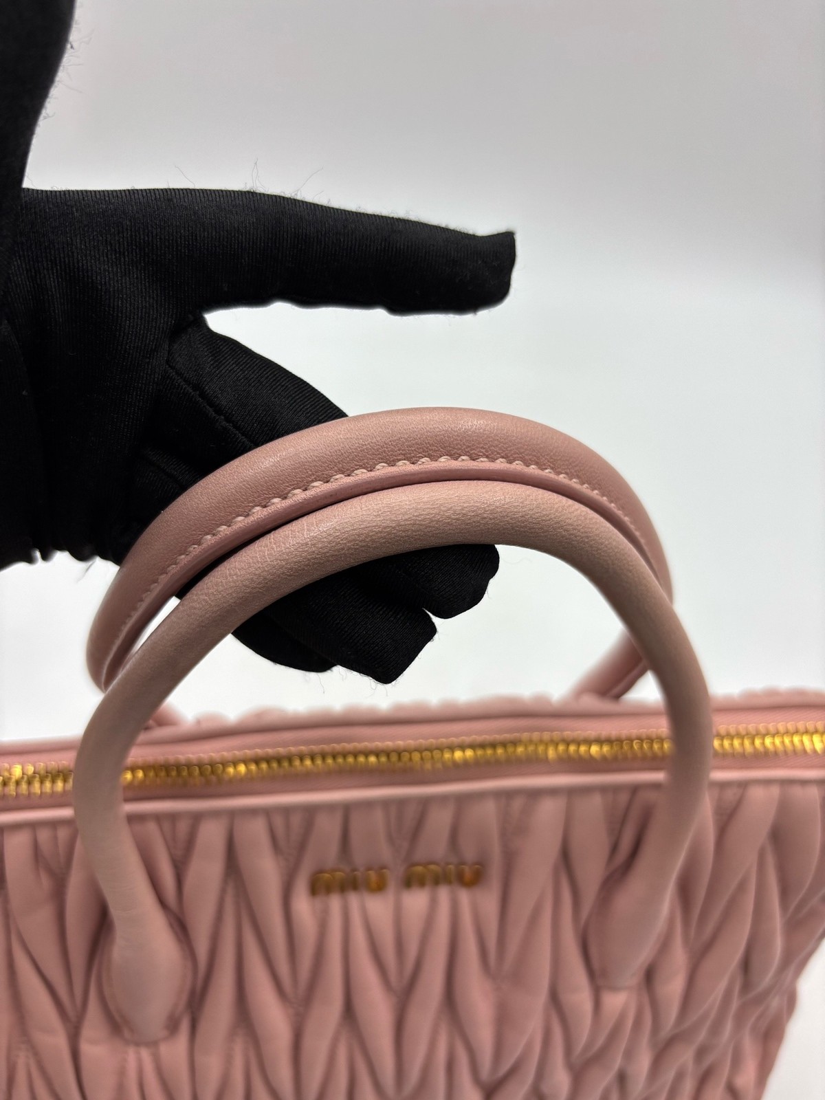 Miu Miu Pre-Owned Authentic Satchel Gold 31*15*22cm Free Tracked Shipping
