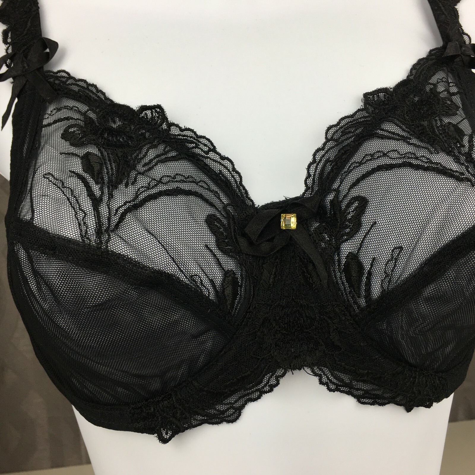ALEGRO Sheer with Lace Underwire Sexy Lingerie Bra – Black 9006 – 30-40 NWT