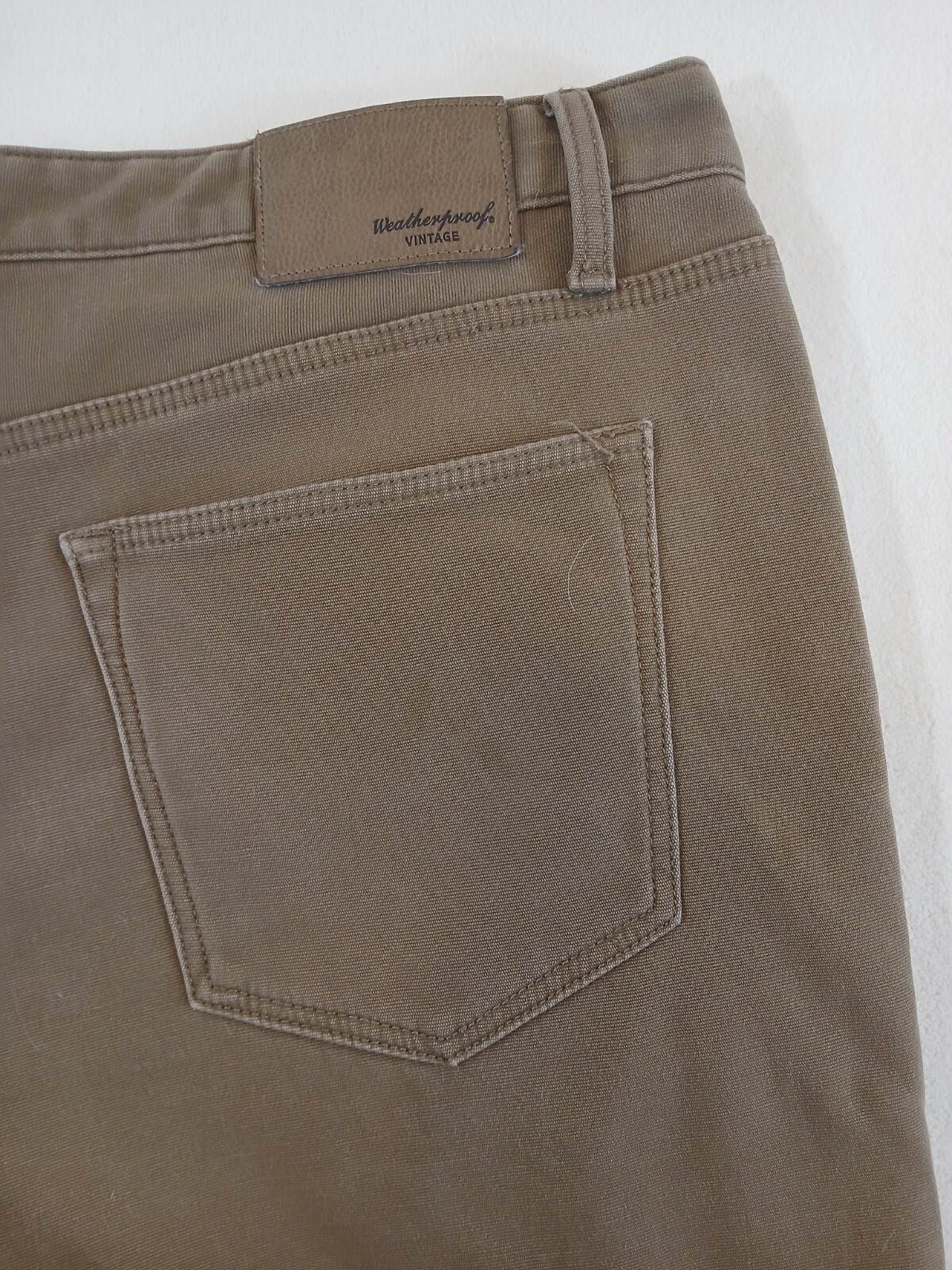 Weatherproof PANTS Fleece Lined Stretch Canvas Tan Size 40 X 30 Paint Specks