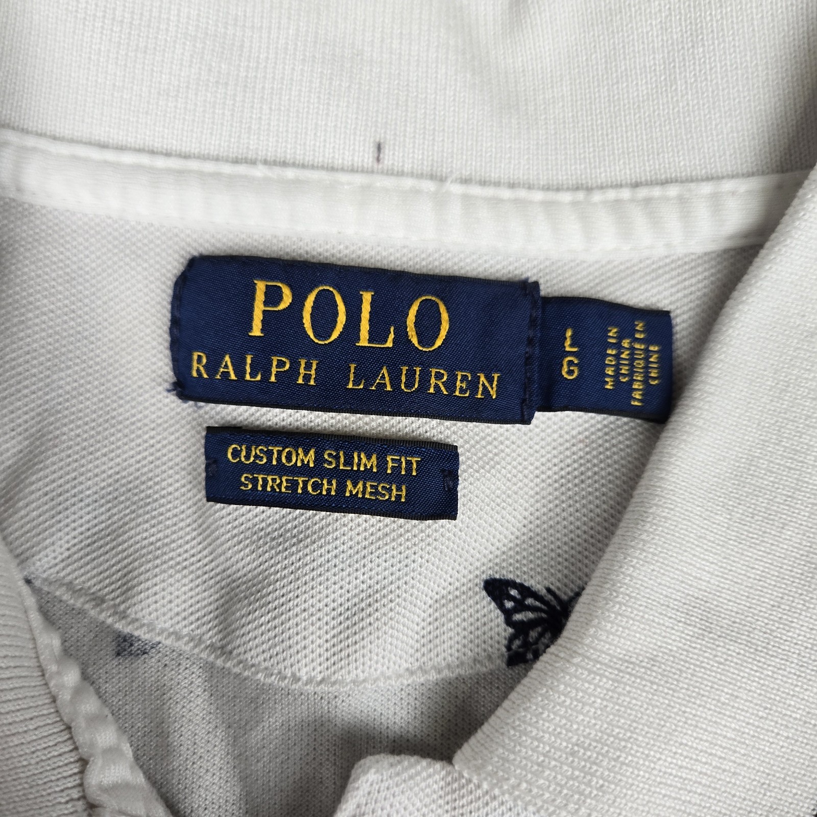 Polo Ralph Lauren Mens Shirt Large Custom Slim Fit Butterfly All Over Print