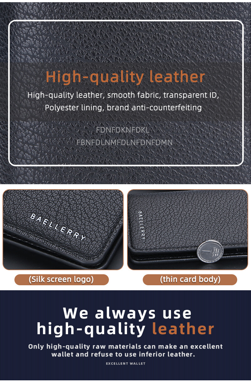 RFID Mens Slim Front Pocket Wallet PU Leather Bifold ID/Credit Card Holder