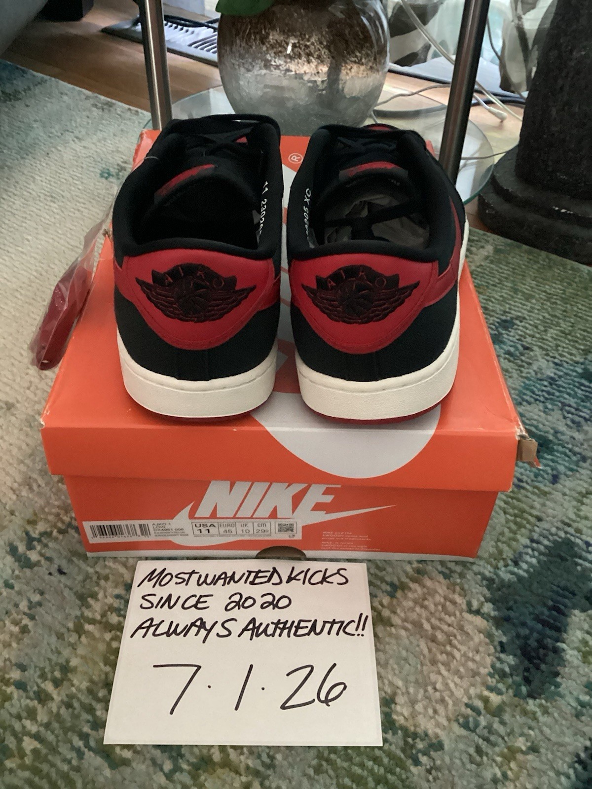 DS 2023 Nike Air Jordan Retro 1 Low AJKO Bred Men’s Sz 11