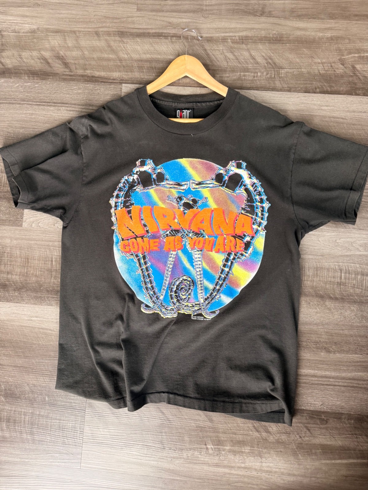 Nirvana Vintage Come As You Are T-Shirt – Kurt Cobain – Single Stitch – Giant