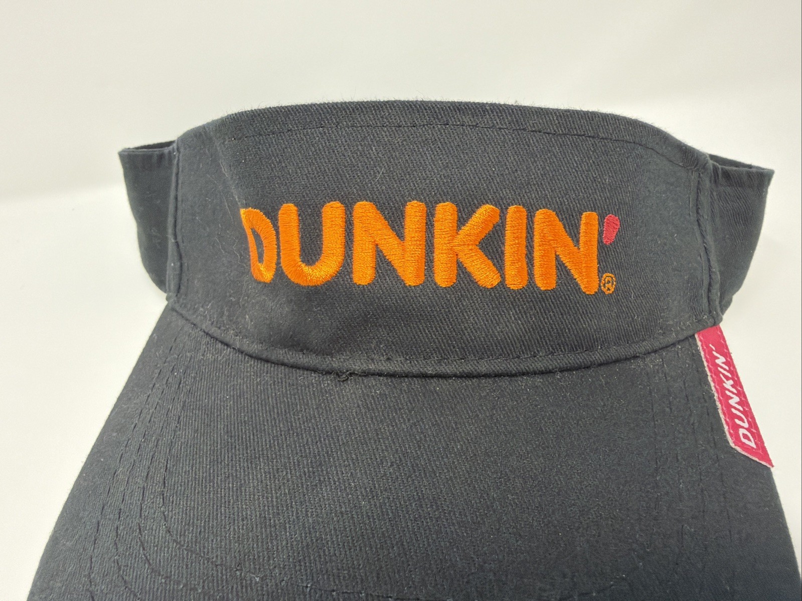 DUNKIN’ Dunkin’ Donuts Employee Uniform Visor Hat OSFA Black Cotton Embroidered
