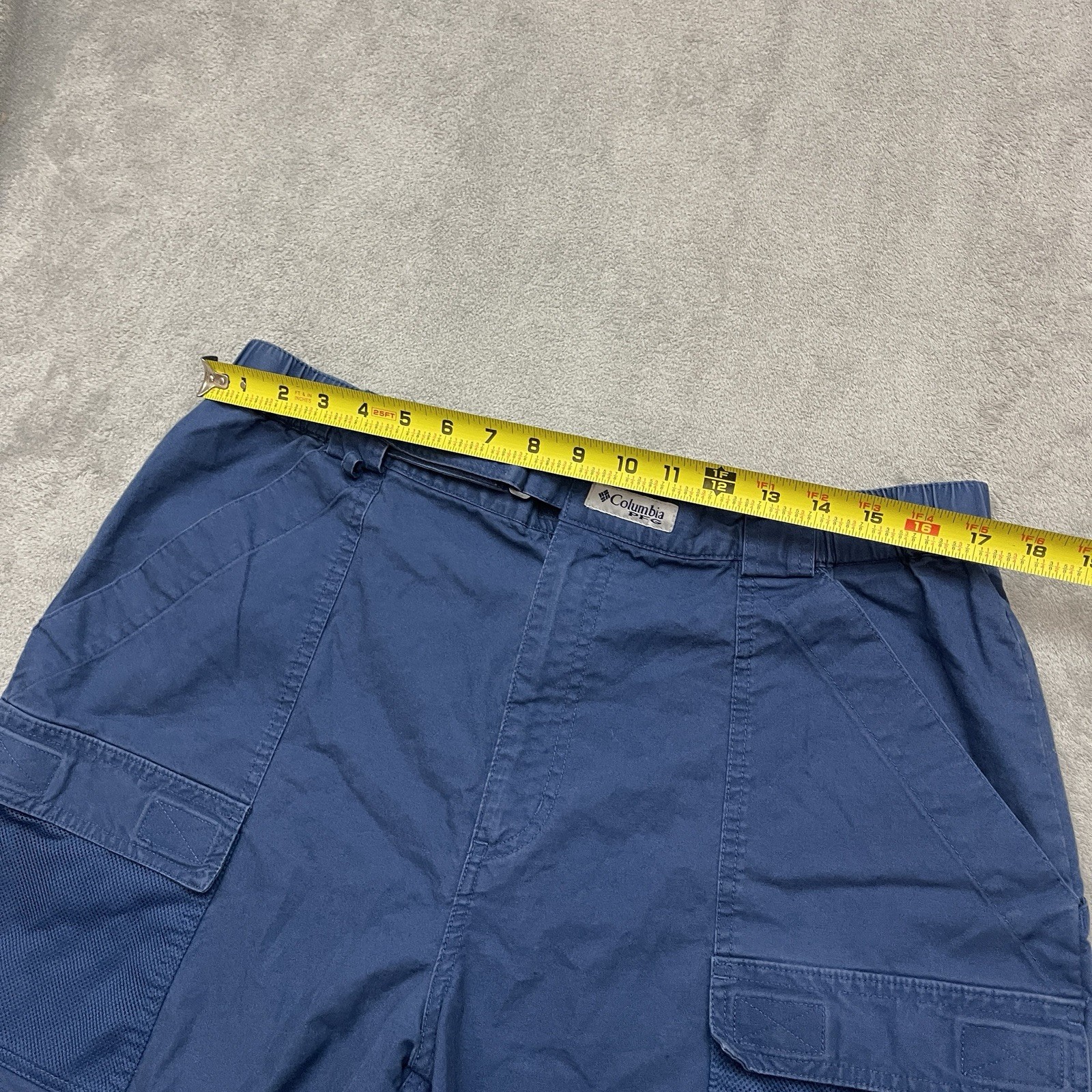 Columbia PFG Half Moon II Cargo Shorts Mens Blue Utility Fishing Hiking Large