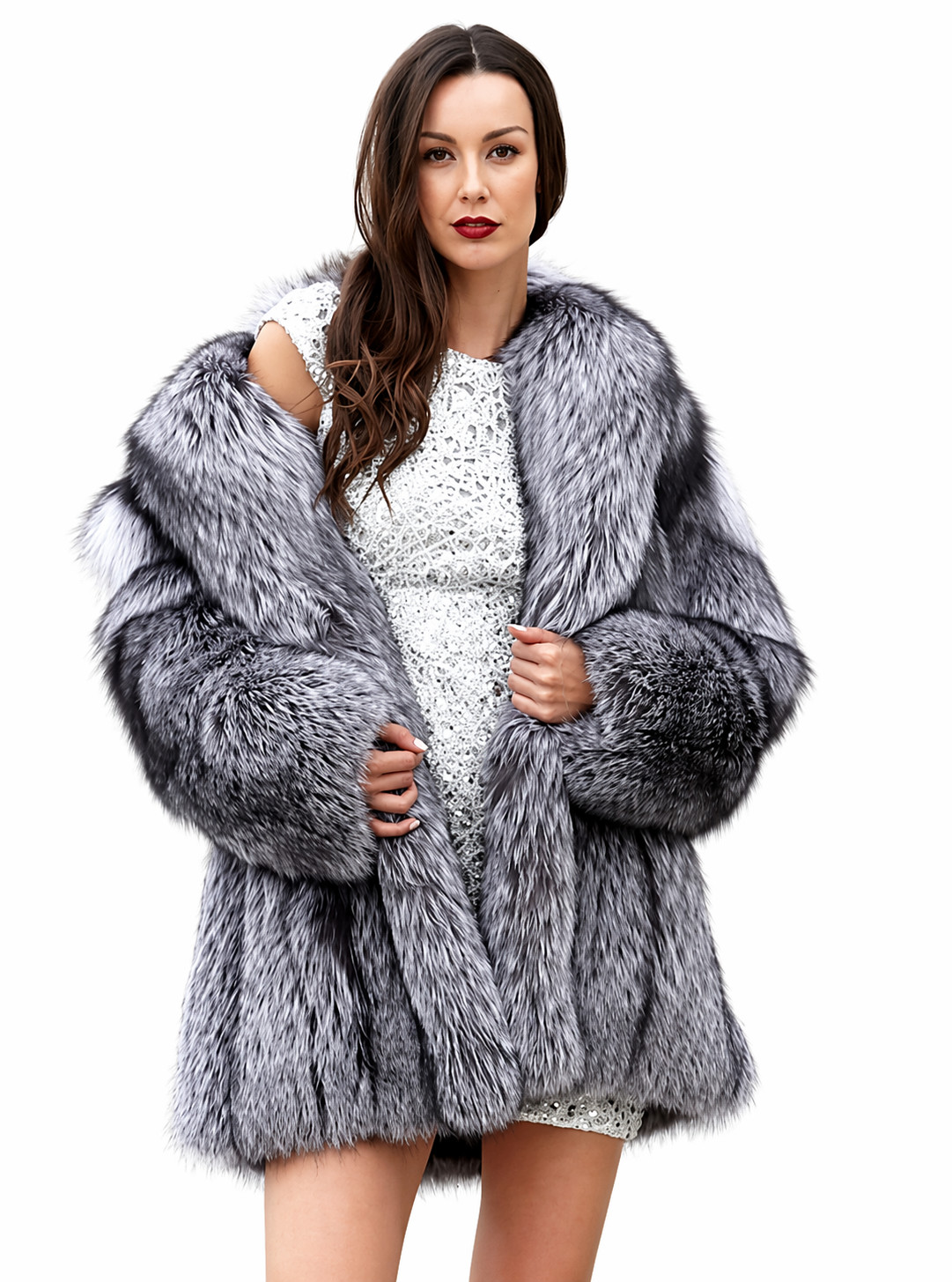 Authentic Fur Womens Coat Luxury Winter Jacket Warm Thick Soft Stroller Style