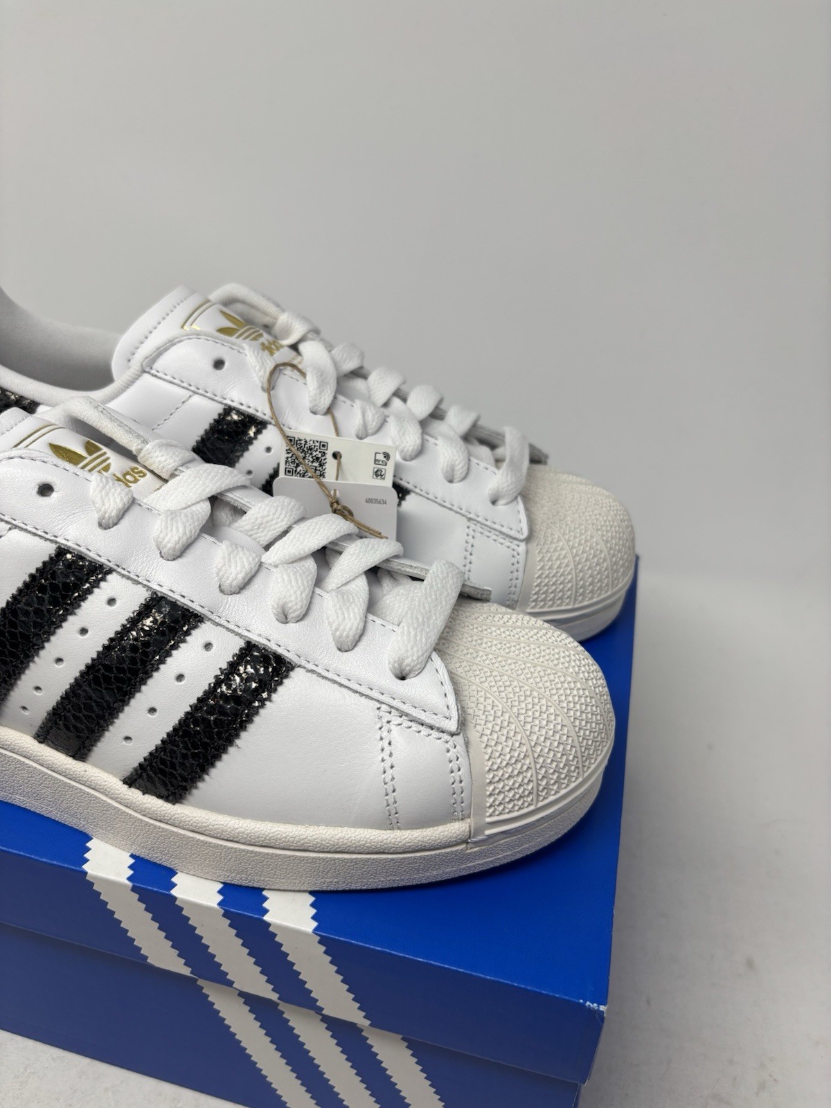 Adidas Superstar II White Black Snakeskin Casual Sneaker JP8162 Women’s Size