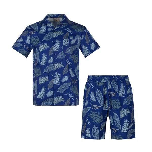 Men’s 2 Piece Matching Summer Hawaiian Beach Outfit Short Sleeve Set Sizes S-2XL