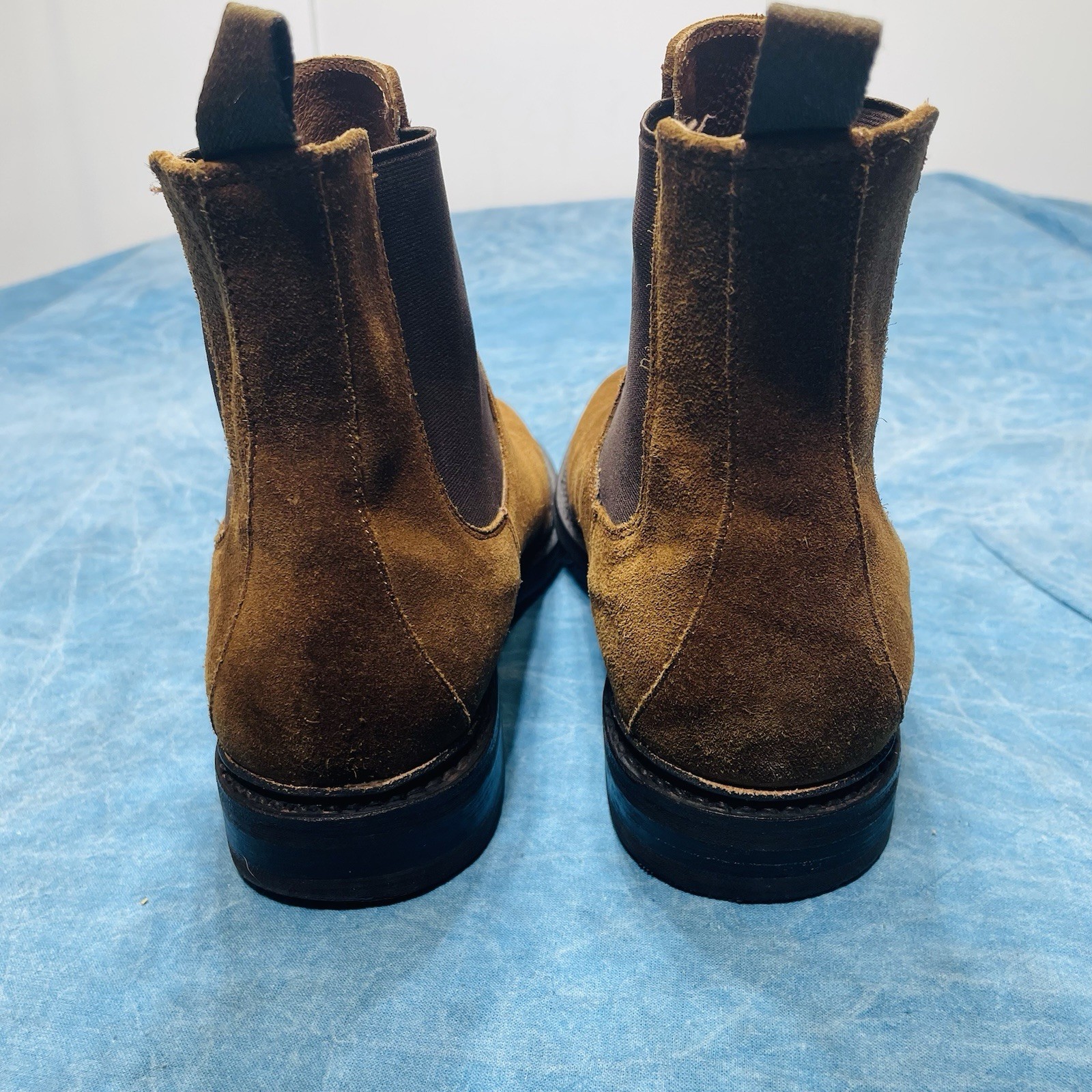 Frye Seth Chelsea Boots Men’s 8D Chestnut Suede Brown Elastic Gore Side Panel