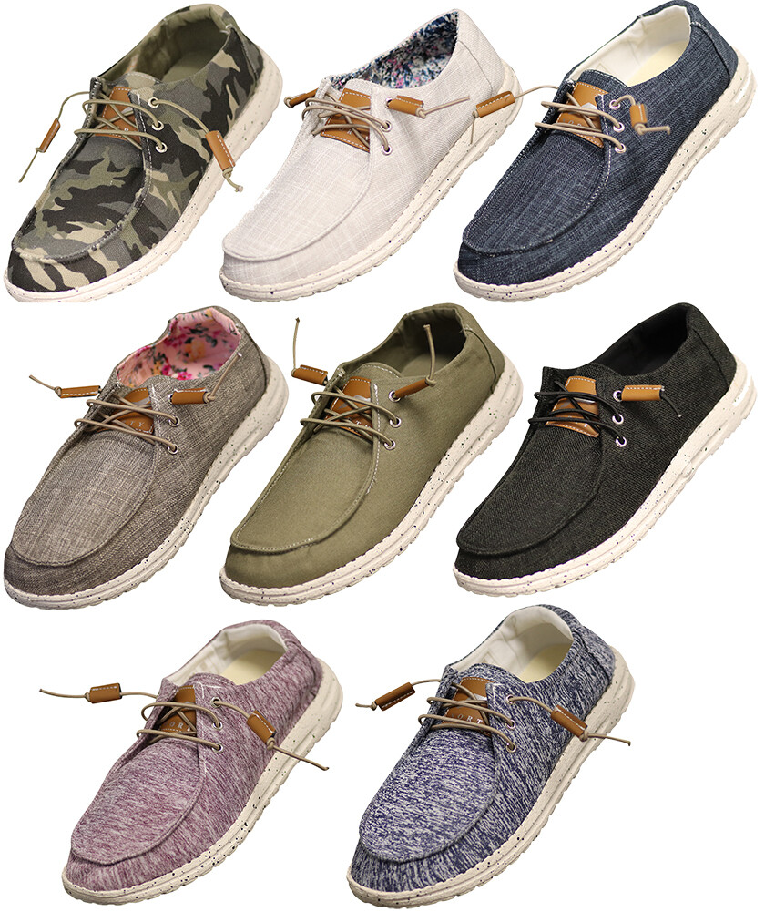 NORTY – Women’s Slip On Lace Up Low Top Boat Loafer Comfortable & Lightweight Sh