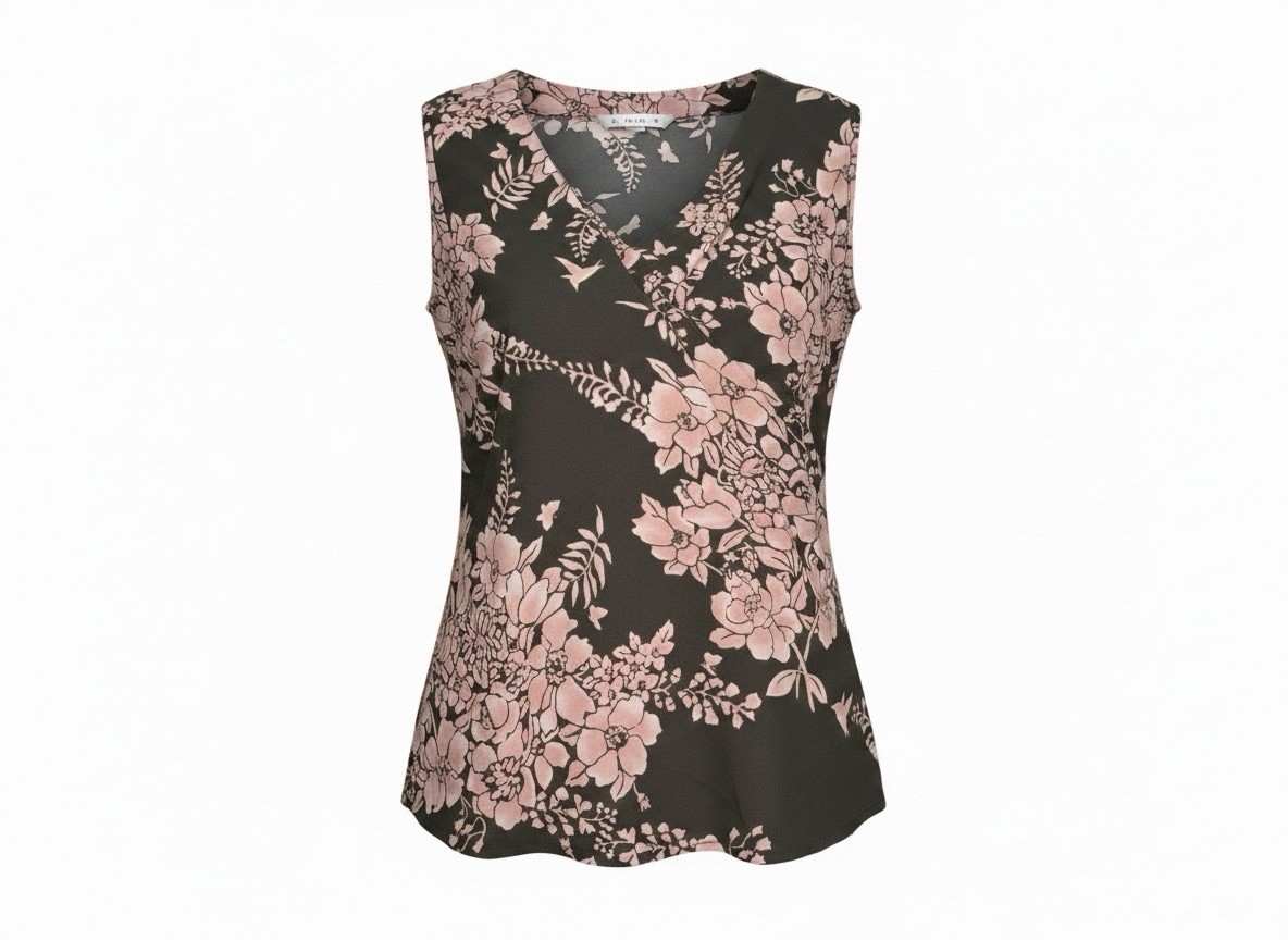CABI SLEEVELESS FLORAL TOP SIZE XS