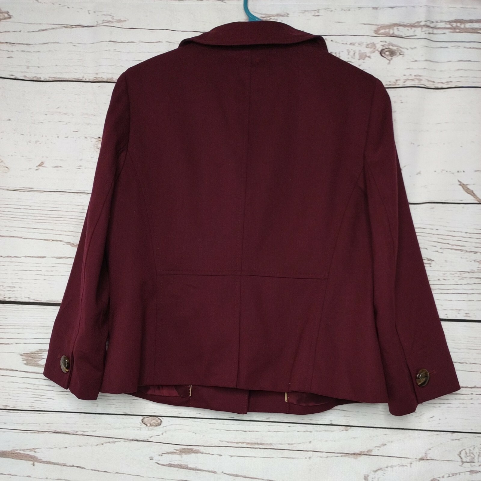 Talbots Stretch Fabric Wool Blend Jacket Blazer Red Women Size 10 2 Buttons Used
