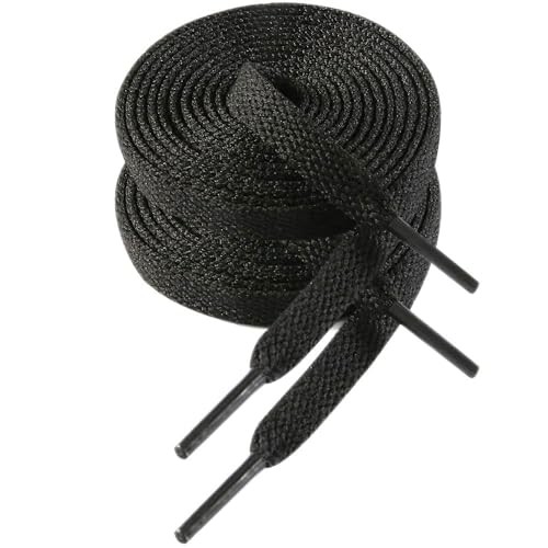 2 Pairs Flat Shoe Laces for Sneakers, Shoe 50″ ( 127 CM ) 04 Black