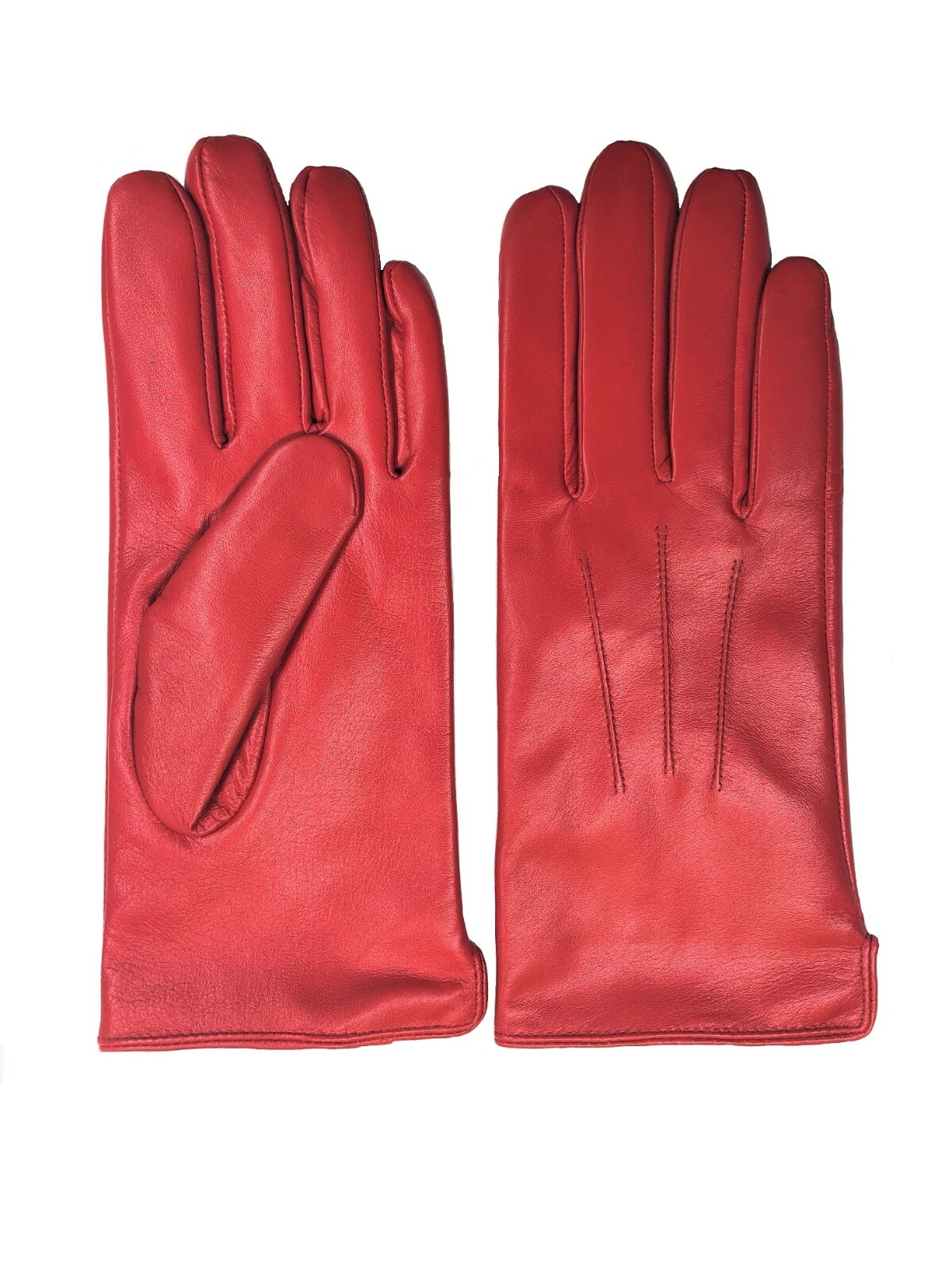 Womens Genuine Nappa Sheepskin Leather Lined Gloves – Red