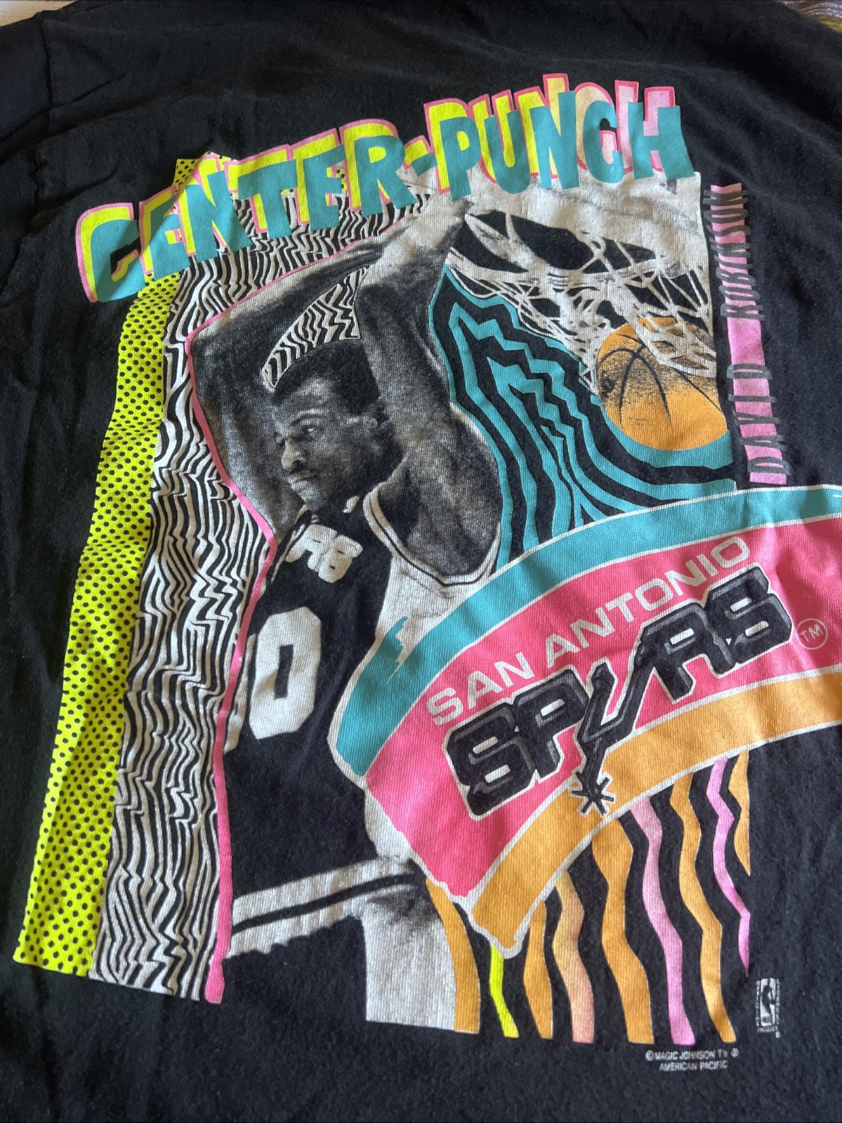 Vintage David Robinson San Antonio Spurs Magic Johnson T’s Shirt 90’s Large