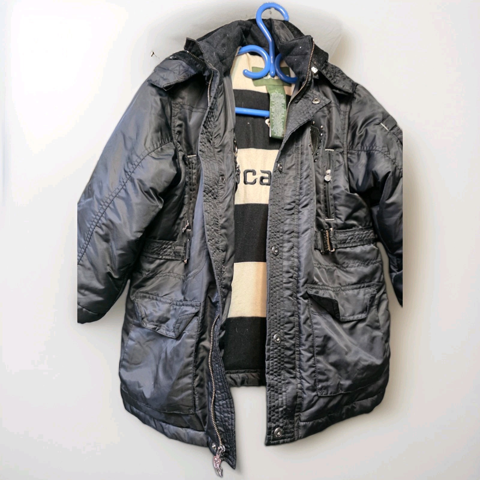 Rocawear Jacket teens Black Puffer Hooded Faux Fur Trim Insulated Quilted