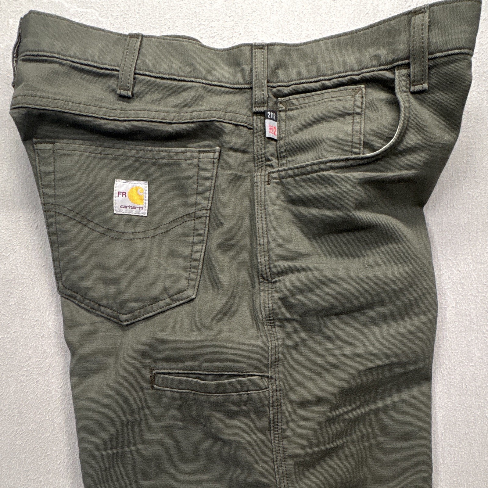 Carhartt FRB159-MOS FR Loose Fit Canvas Work Pants Men’s 35×32 Green Cat 2
