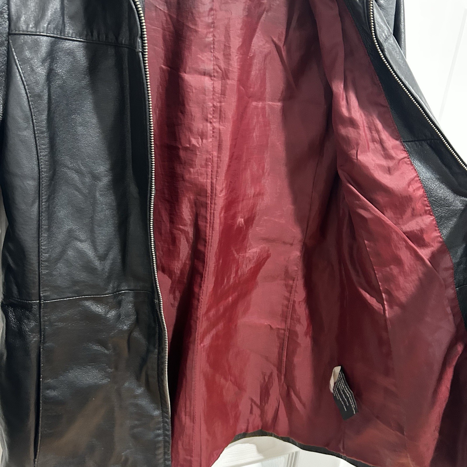 Worthing Genuine Leather Jacket Vintage Red Lining Medium Men