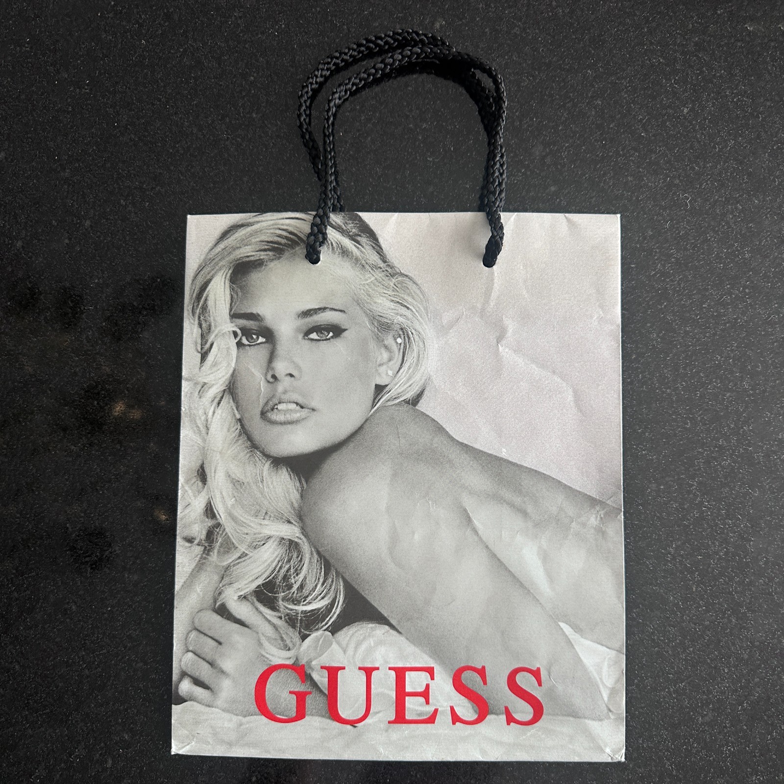 Anna Nicole Smith 1992 Guess paper bag limited addition 10.5 x 8.5 x 4.5 inches