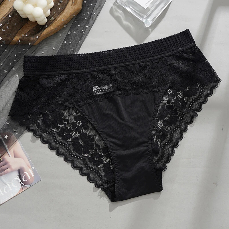 5 Pack Lot Womens Sexy Panties Lingeries High Waist Lace Underwear Thongs Brief