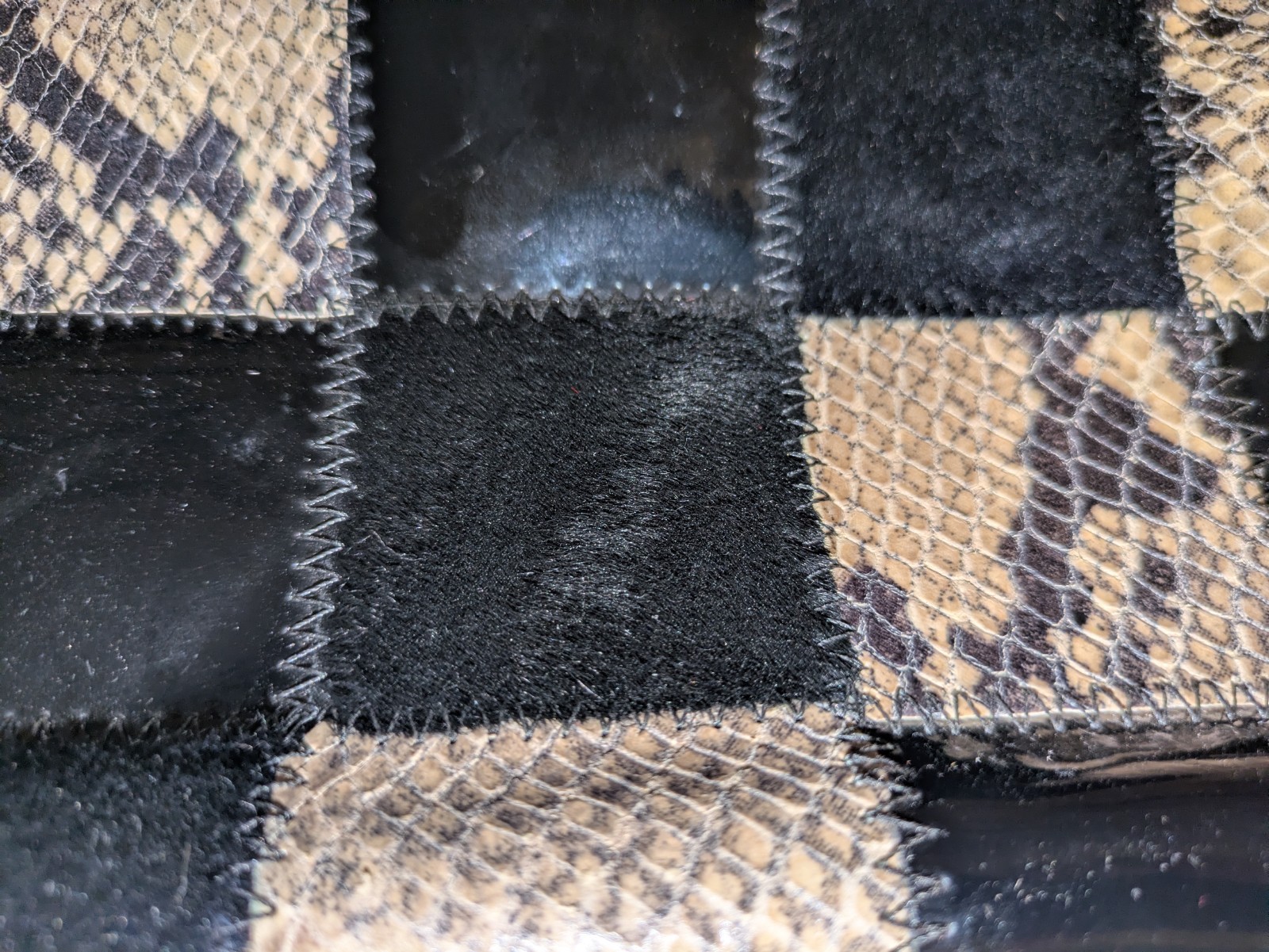 Rob Ference LA Black Patent Leather, Calf Hair, and Snakeskin Purse