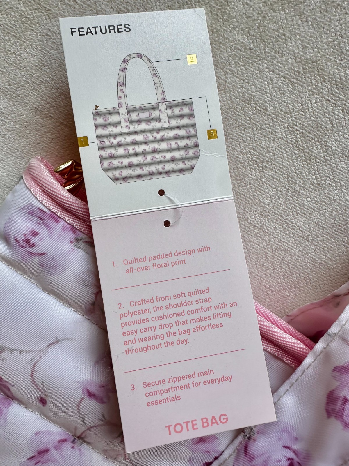 🎀 LoveShackFancy x Target – Yoobi Ribbon Rosa Quilted Tote Bag Sterling Dusk 🎀