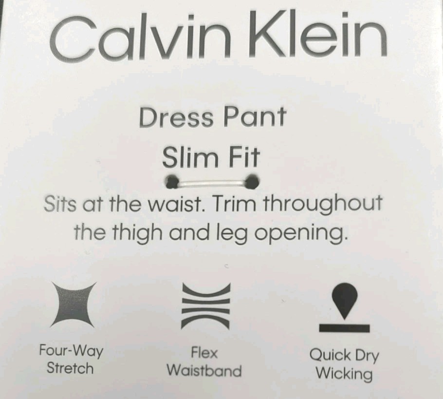 CALVIN KLEIN SLIM FIT FLAT FRONT MEN’S DRESS PANTS