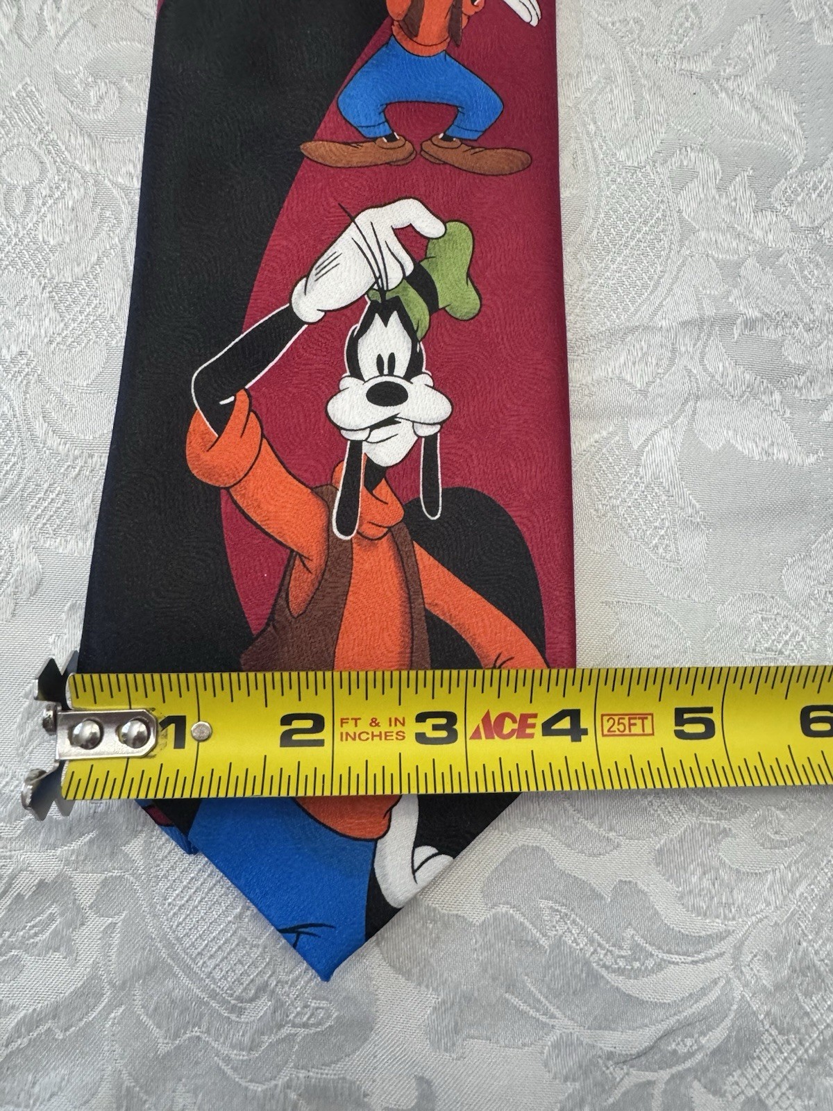 Mickey Unlimited Vintage Goofy Cartoon Novelty Tie Red Black New