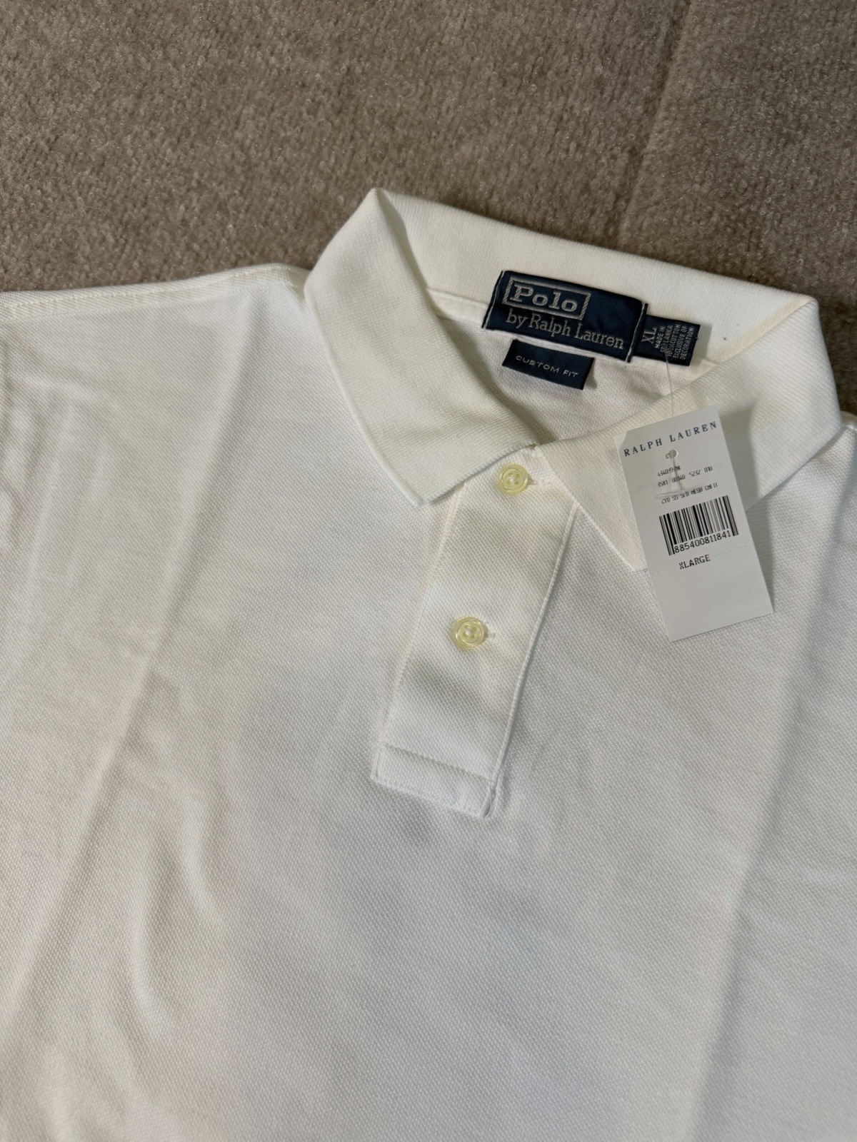 NWT Polo Ralph Lauren Men’s CYO Custom Fit White Polo Shirt Sz XL
