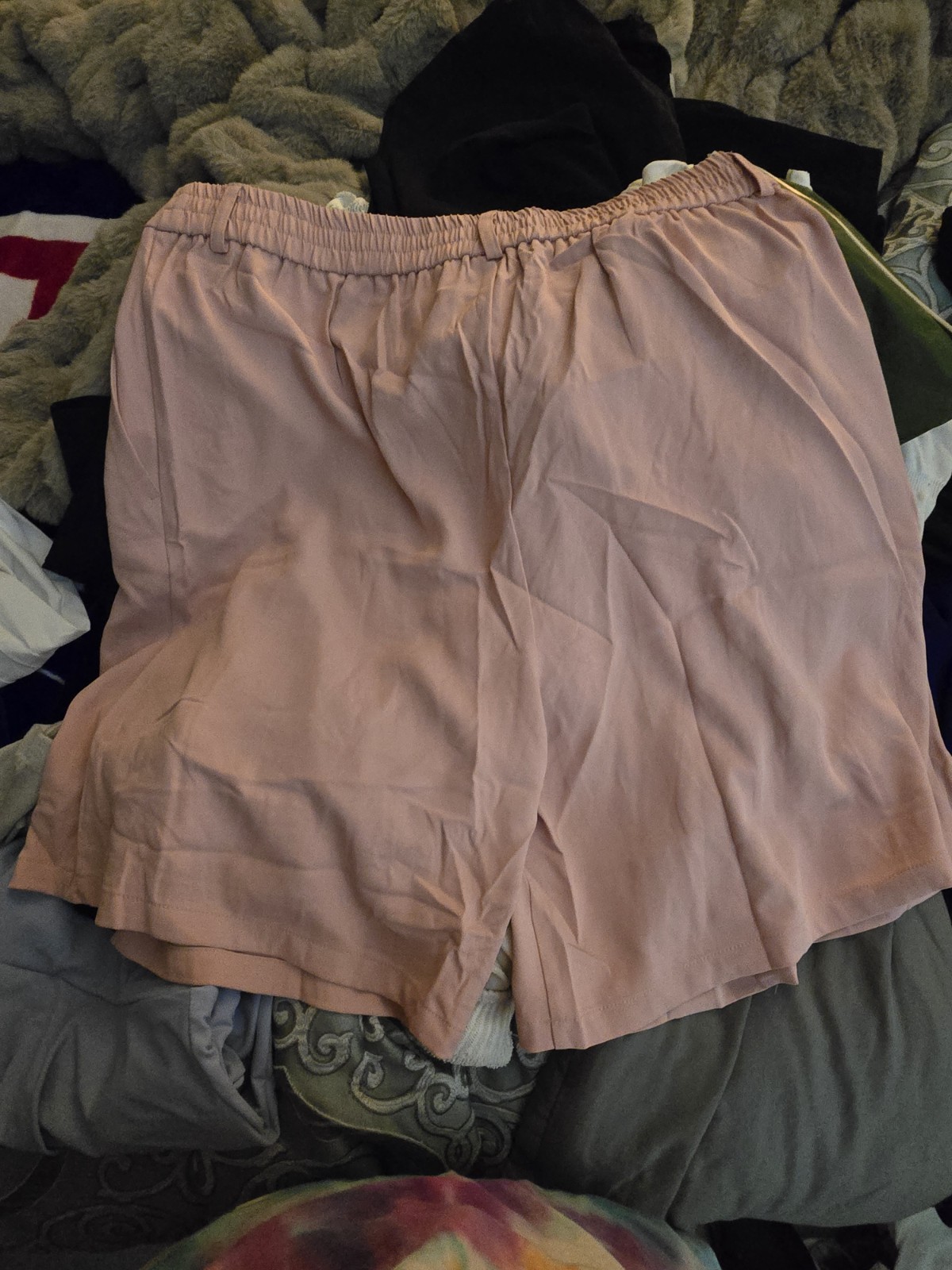 Halara Wide-Leg Pleated Shorts High Rise Pockets Pull-On XL Regular Pink NWT