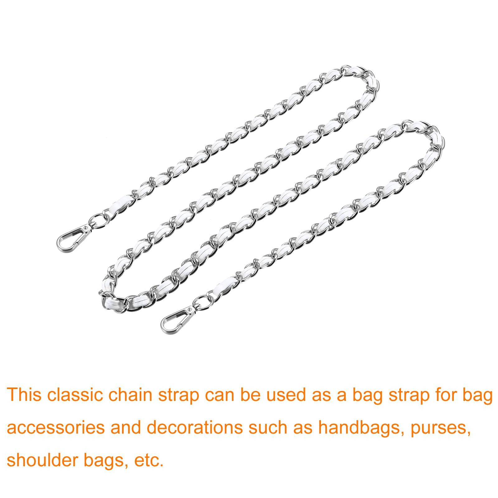 Purse Chain Strap 47″ Purse Strap Shoulder Bag Replacement Strap White Silver