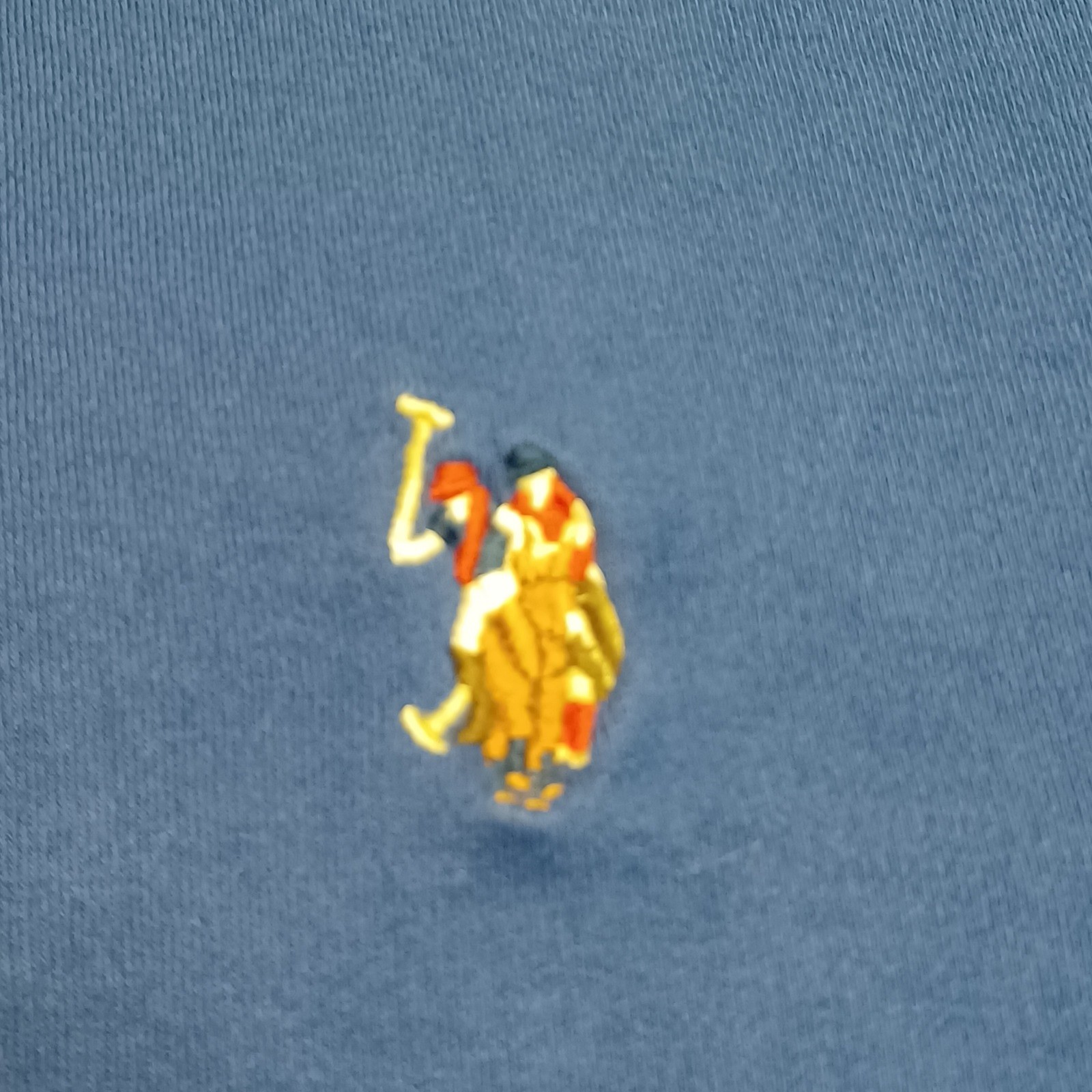 US Polo Assn Luxury Feel Mens Large Blue Short Sleeve Cotton Polo Shirt L