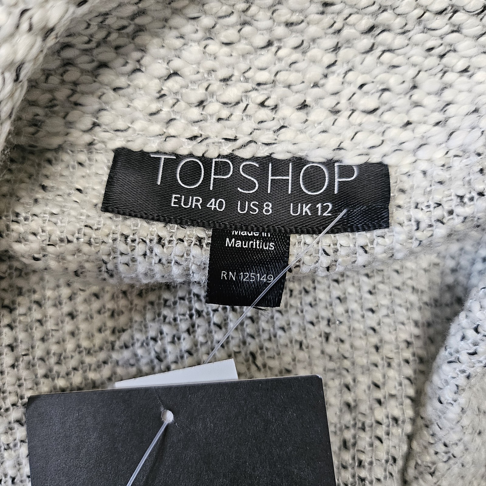 NWT Topshop $75 Gray Marled Knit Open Front Blazer Sz 8 Preppy Academia Teacher