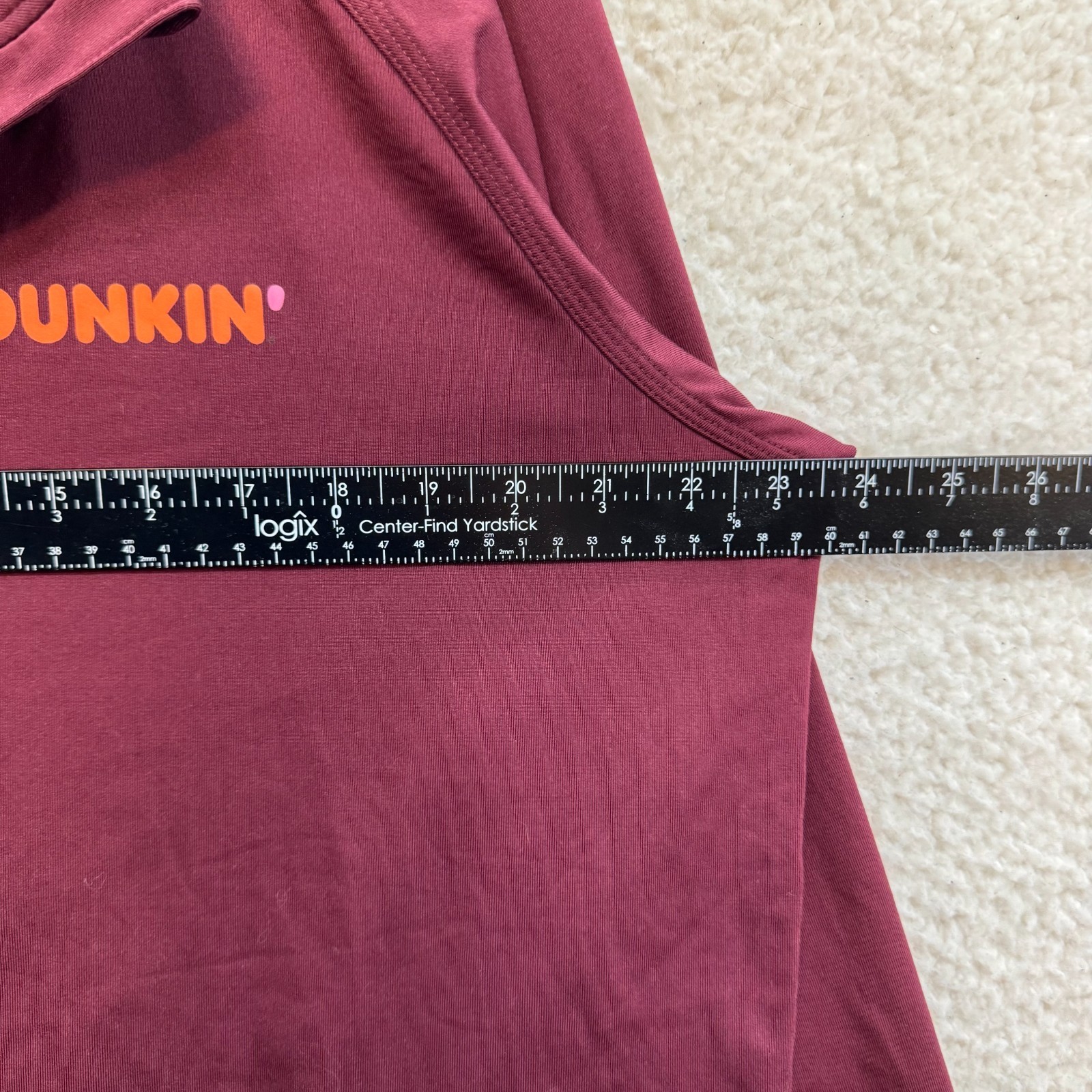 Dunkin Donuts 1/4 Zip Sweatshirt Sweater Medium Mens Red Employee Uniform