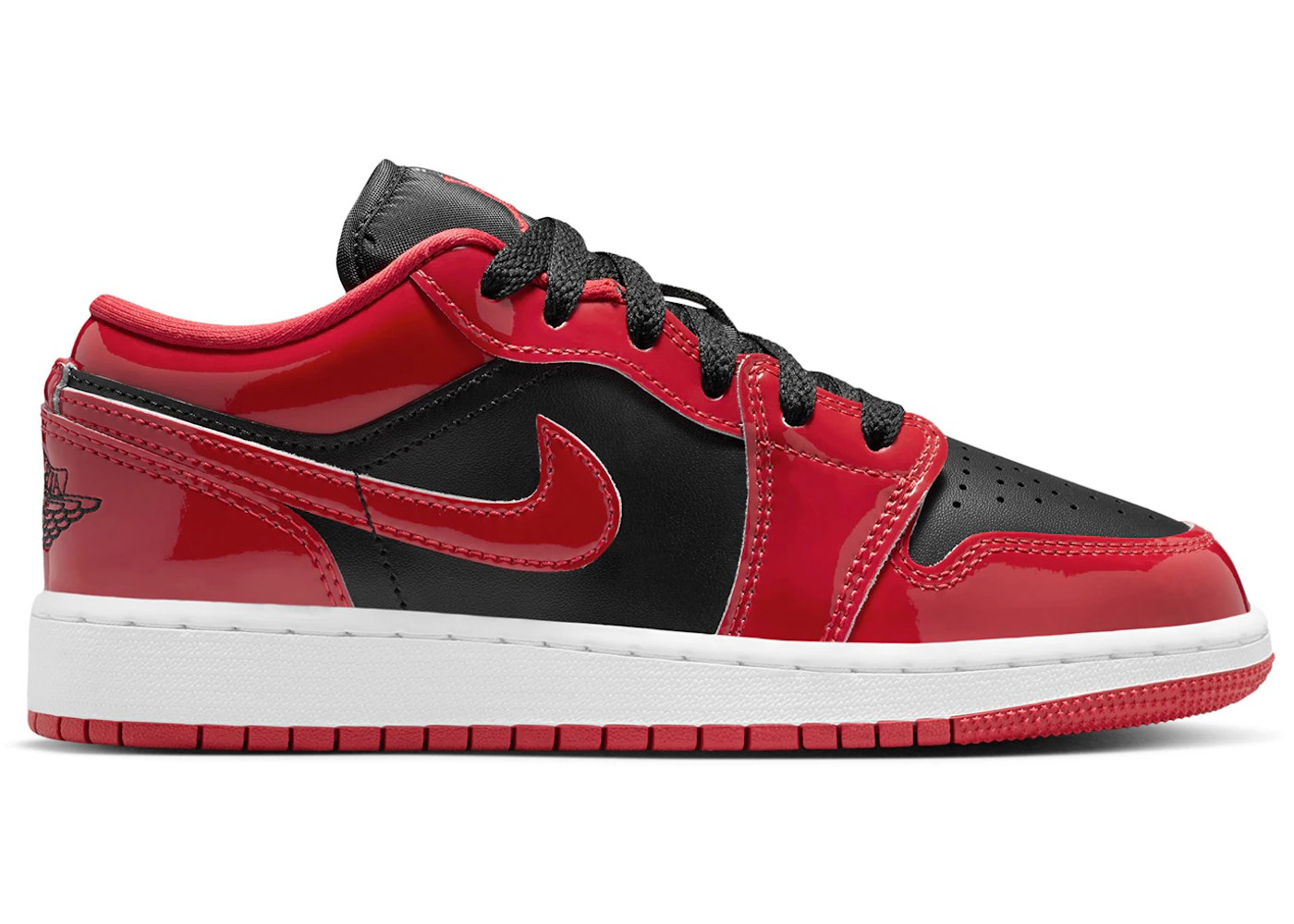 Nike Air Jordan 1 Low GS Patent Bred Black Varsity Red HV4396-006 Kid’s Women’s
