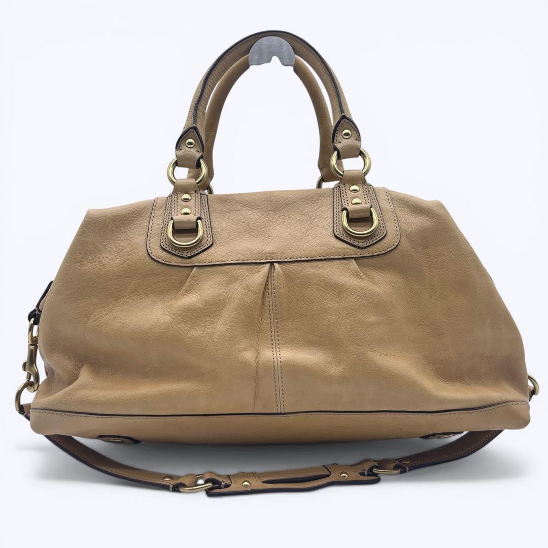COACH Madison Sabrina 2WAY Shoulder Bag Large Capacity Handbag Beige
