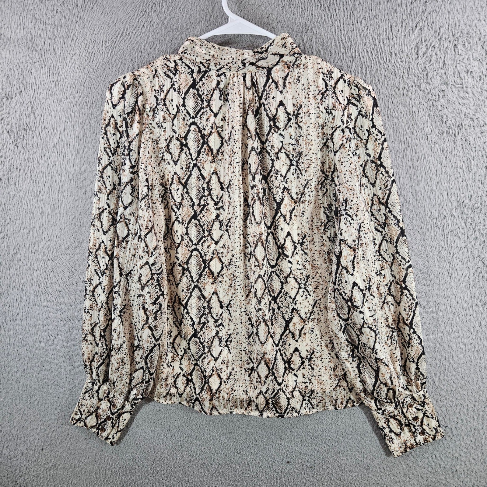Joie Snake Print Bow Blouse Womens Small Tie Neck Top