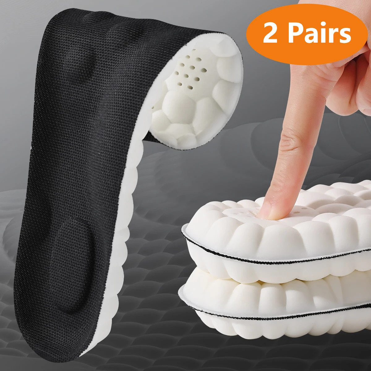 1/2pairs Latex Sport Insoles Soft High Elasticity Shoe Pads Orthotic Breathable