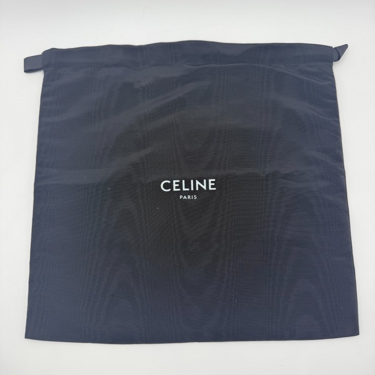 CELINE Luggage Nano Shopper Hand Bag Green Leather Gold Tone